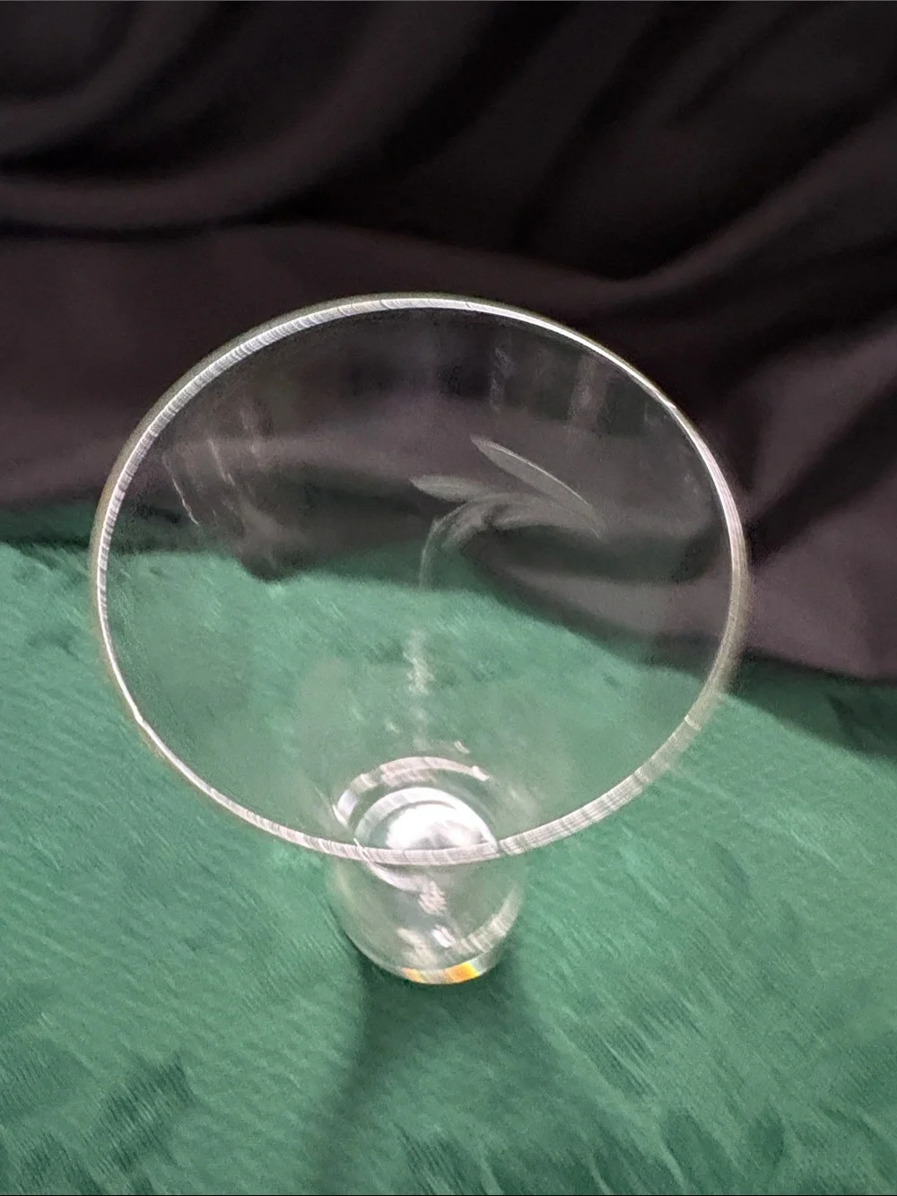 Etched Clear Glass Bud Vase with Grape Motif